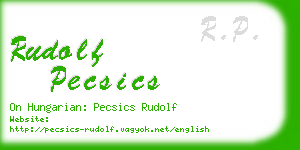 rudolf pecsics business card